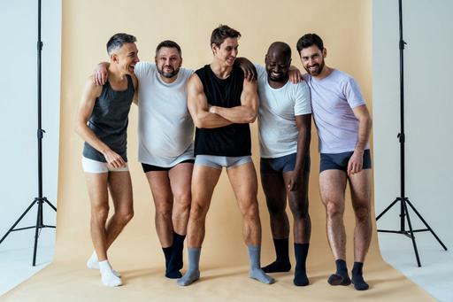 group of men of different body sizes