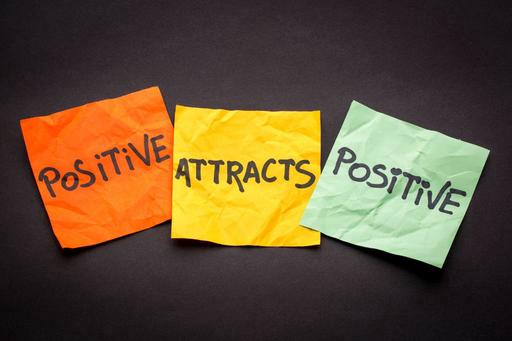 positive attracts positive on post it notes