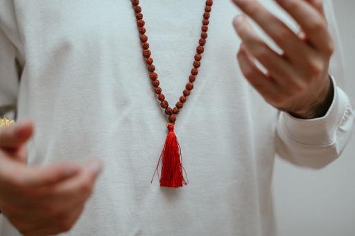 man wearing rudraksha 