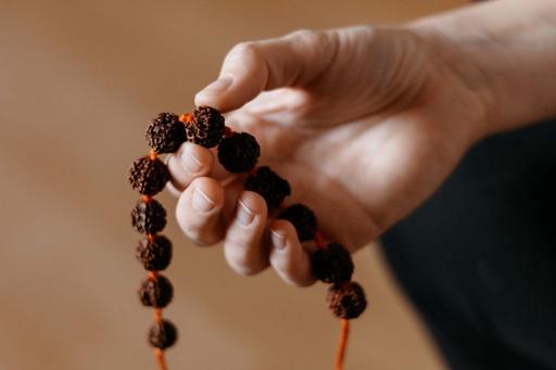 rudraksha beads in hand