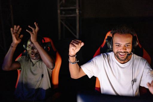 two men playing online sport